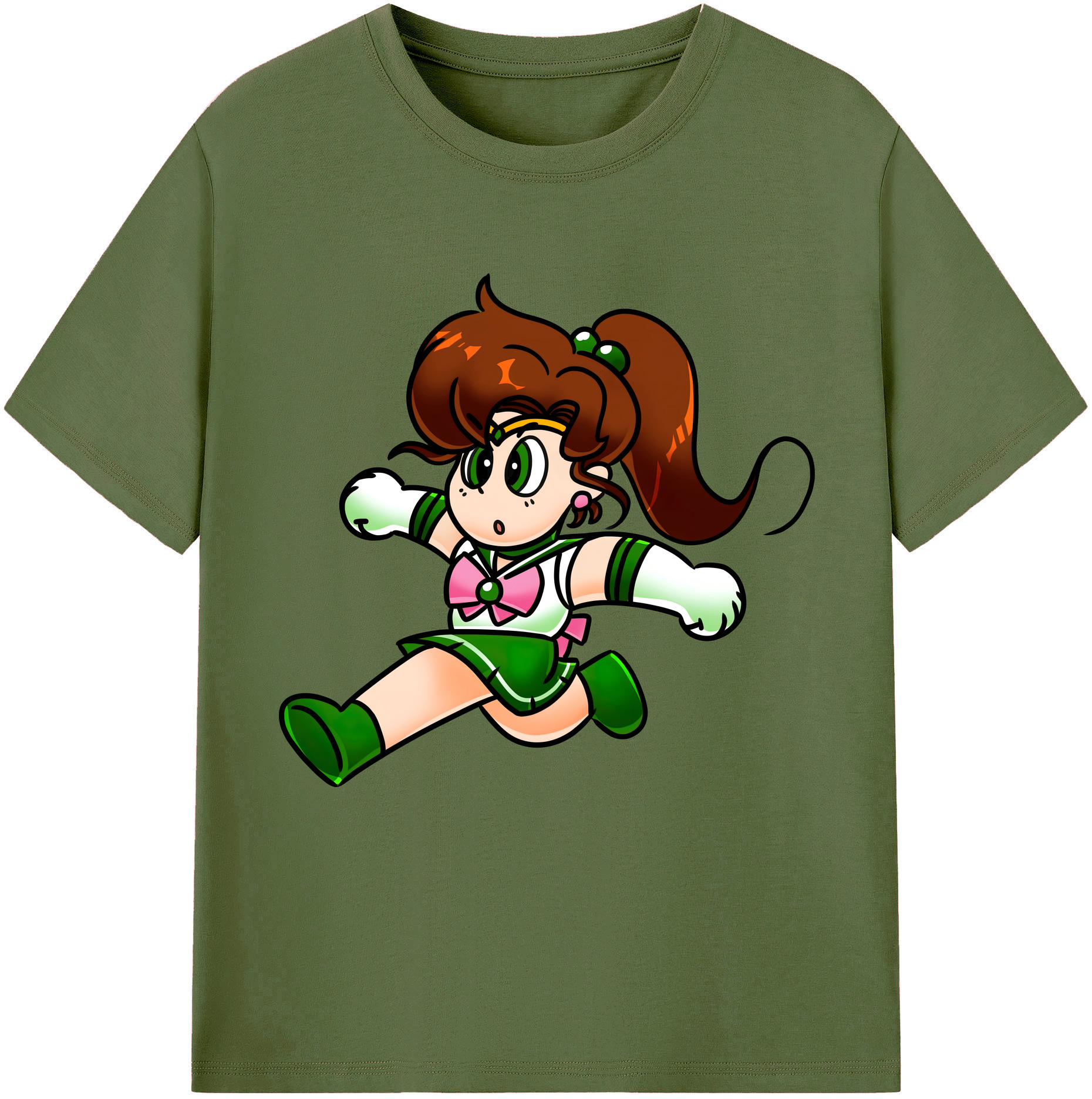 （画像用） 美少女戦士セーラームーン 木野 まこと きの まこと Sailor Moon Kino Makoto （セーラージュピター；Sailor Jupiter） 綿100％半袖Tシャツ（フロントプリント）